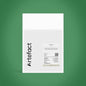 White product packaging with 'Artefact' branding on a green background