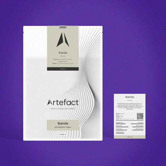 Artefact Ibanda packaging on a purple background