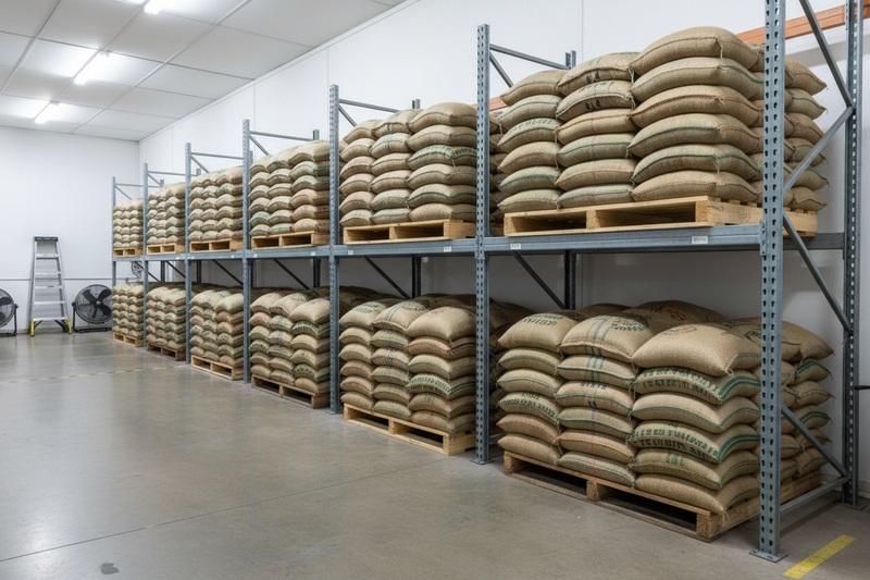 smaller, single row only 2 pallets high